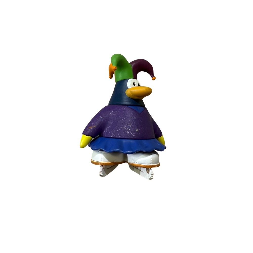 Club Penguin Jester Ice Skater Figure Small Purple Blue Disney Toy Collectible‎